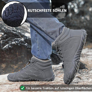 Warme Verschleißfeste Winterstiefel Außenbereich Mittellange Bergsteigerstiefel Rutschfester & Wasserdichter Barfußschuh für den Winter (Unisex)