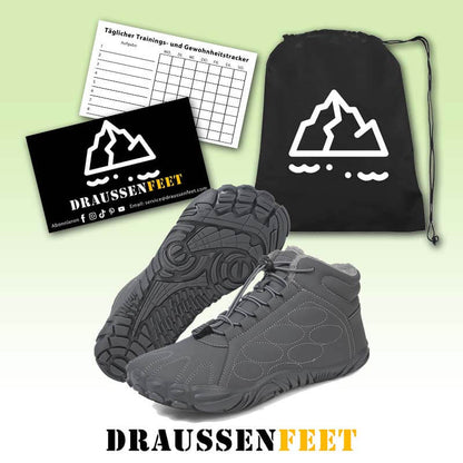 Warme Verschleißfeste Winterstiefel Außenbereich Mittellange Bergsteigerstiefel Rutschfester & Wasserdichter Barfußschuh für den Winter (Unisex)