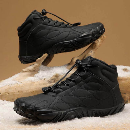 Warme Verschleißfeste Winterstiefel Außenbereich Mittellange Bergsteigerstiefel Rutschfester & Wasserdichter Barfußschuh für den Winter (Unisex)