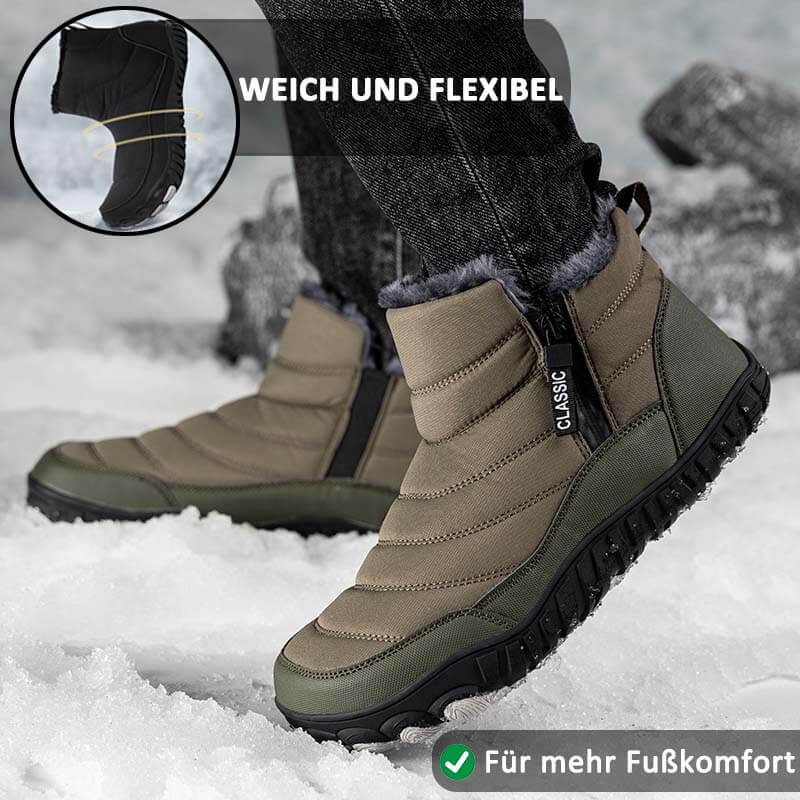 Herren Verdickte Warme Outdoor-Freizeit-Schneestiefel Mit Seitlichem Reißverschluss Rutschfester & Wasserdichter Barfußschuh für den Winter