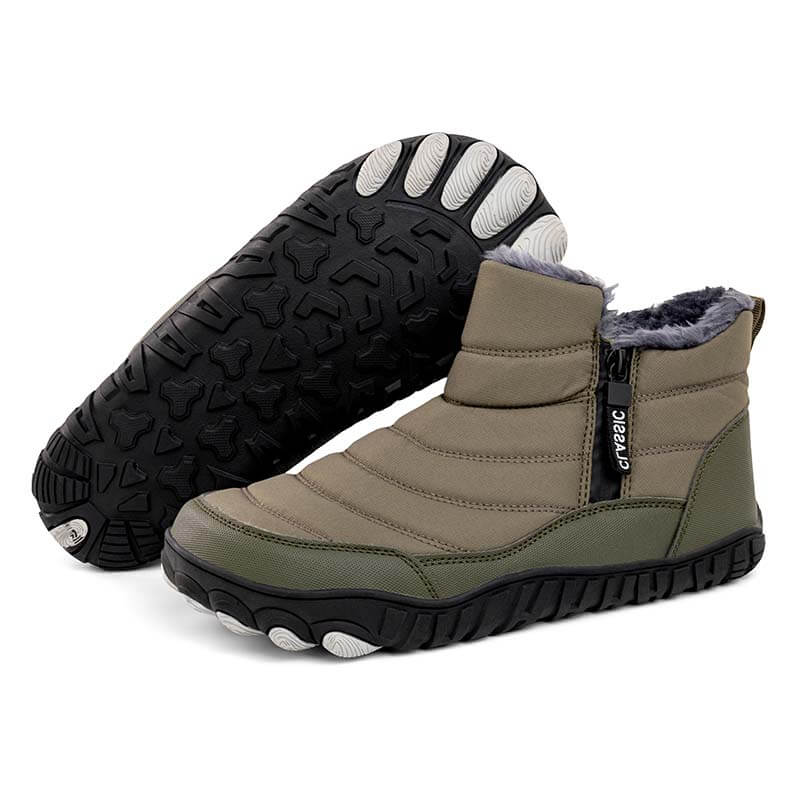 Herren Verdickte Warme Outdoor-Freizeit-Schneestiefel Mit Seitlichem Reißverschluss Rutschfester & Wasserdichter Barfußschuh für den Winter