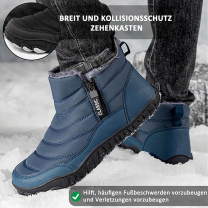 Herren Verdickte Warme Outdoor-Freizeit-Schneestiefel Mit Seitlichem Reißverschluss Rutschfester & Wasserdichter Barfußschuh für den Winter