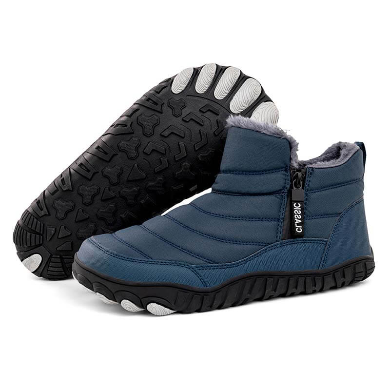 Herren Verdickte Warme Outdoor-Freizeit-Schneestiefel Mit Seitlichem Reißverschluss Rutschfester & Wasserdichter Barfußschuh für den Winter