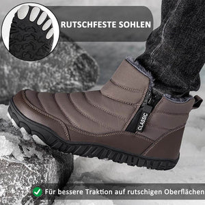 Herren Verdickte Warme Outdoor-Freizeit-Schneestiefel Mit Seitlichem Reißverschluss Rutschfester & Wasserdichter Barfußschuh für den Winter
