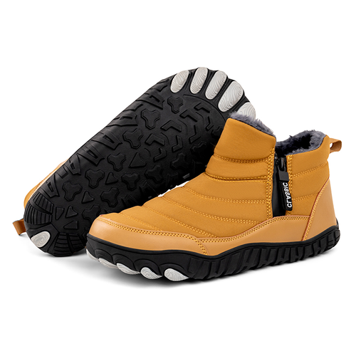 draussenfeet winter barfussschuhe schneestiefel 31502 kamel