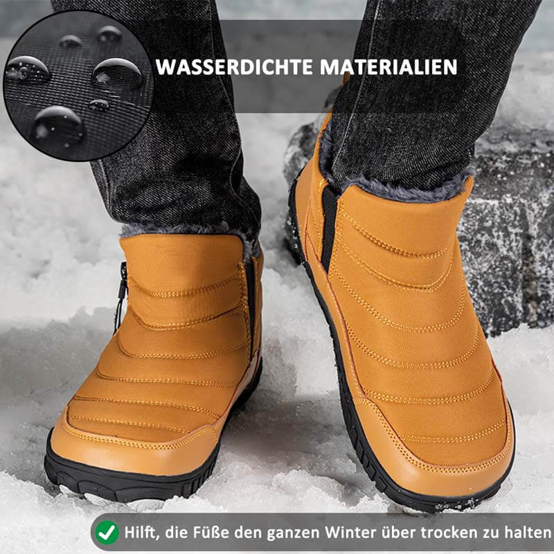 Herren Verdickte Warme Outdoor-Freizeit-Schneestiefel Mit Seitlichem Reißverschluss Rutschfester & Wasserdichter Barfußschuh für den Winter