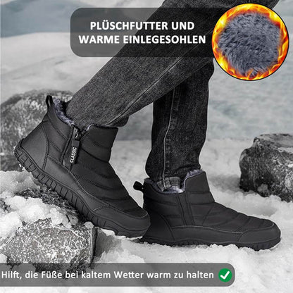 Herren Verdickte Warme Outdoor-Freizeit-Schneestiefel Mit Seitlichem Reißverschluss Rutschfester & Wasserdichter Barfußschuh für den Winter