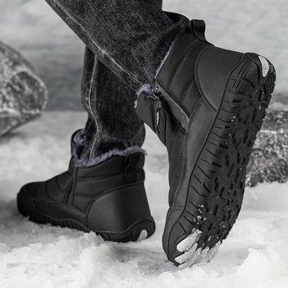 Herren Verdickte Warme Outdoor-Freizeit-Schneestiefel Mit Seitlichem Reißverschluss Rutschfester & Wasserdichter Barfußschuh für den Winter
