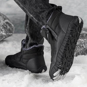 Herren Verdickte Warme Outdoor-Freizeit-Schneestiefel Mit Seitlichem Reißverschluss Rutschfester & Wasserdichter Barfußschuh für den Winter