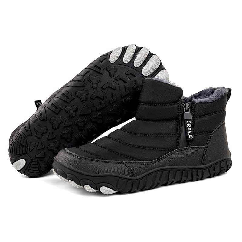 Herren Verdickte Warme Outdoor-Freizeit-Schneestiefel Mit Seitlichem Reißverschluss Rutschfester & Wasserdichter Barfußschuh für den Winter