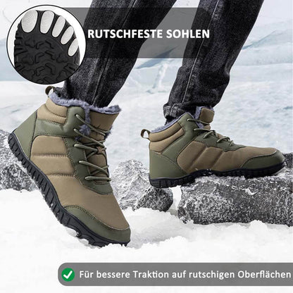 Herren Outdoor Baumwollschuhe Warme Schneestiefel Rutschfeste & Wasserdichte Barfußschuhe für den Winter
