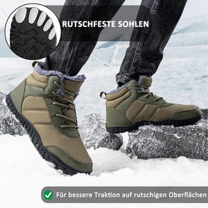draussenfeet winter barfussschuhe schneestiefel 31503 armeegrun