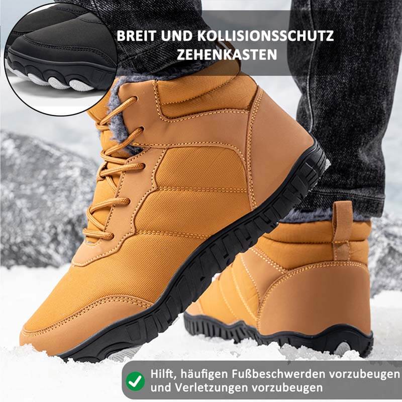 Herren Outdoor Baumwollschuhe Warme Schneestiefel Rutschfeste & Wasserdichte Barfußschuhe für den Winter