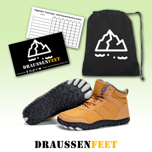 draussenfeet winter barfussschuhe schneestiefel 31503 kamel
