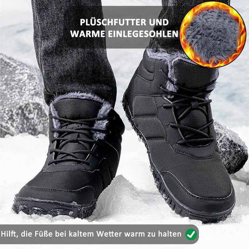 Herren Outdoor Baumwollschuhe Warme Schneestiefel Rutschfeste & Wasserdichte Barfußschuhe für den Winter