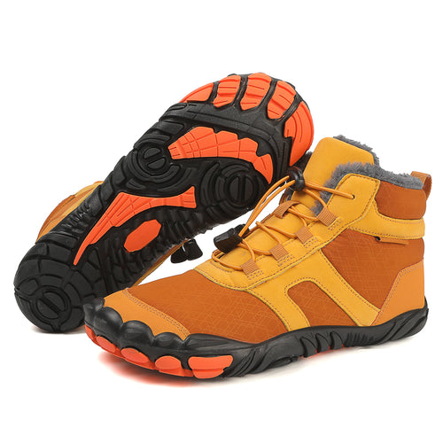 draussenfeet winter barfussschuhe schneestiefel 31506 gelb