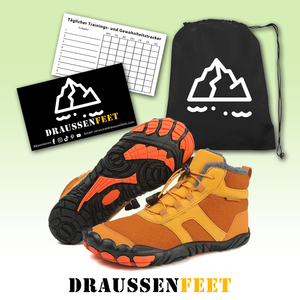 draussenfeet winter barfussschuhe schneestiefel 31506 gelb