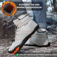 Lade das Bild in den Galerie-Viewer, draussenfeet winter barfussschuhe schneestiefel 31506 grau
