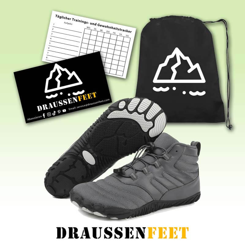 Wanderschuhe Verschleißfeste Atmungsaktive Outdoor Schuhe Rutschfester & Wasserdichter Barfußschuh für den Winter (Unisex)