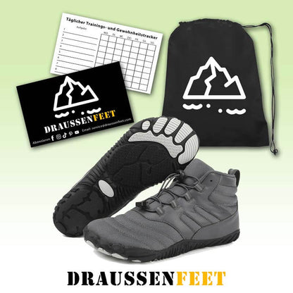 Wanderschuhe Verschleißfeste Atmungsaktive Outdoor Schuhe Rutschfester & Wasserdichter Barfußschuh für den Winter (Unisex)