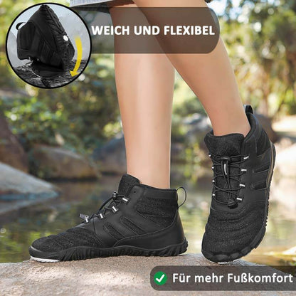 Wanderschuhe Verschleißfeste Atmungsaktive Outdoor Schuhe Rutschfester & Wasserdichter Barfußschuh für den Winter (Unisex)