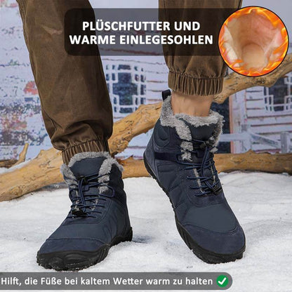 Outdoor-Schneestiefel Dicke Sohle Baumwollschuhe Wanderschuhe Rutschfester & Wasserdichter Barfußschuh für den Winter (Unisex)