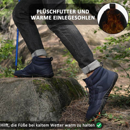 Winter Outdoor Plus Samt Wanderschuhe Schuhwerk Dick Warm Rutschfester & Wasserdichter Barfußschuh für den Winter (Unisex)