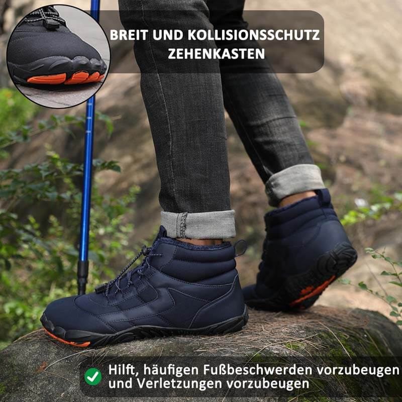 Winter Outdoor Plus Samt Wanderschuhe Schuhwerk Dick Warm Rutschfester & Wasserdichter Barfußschuh für den Winter (Unisex)