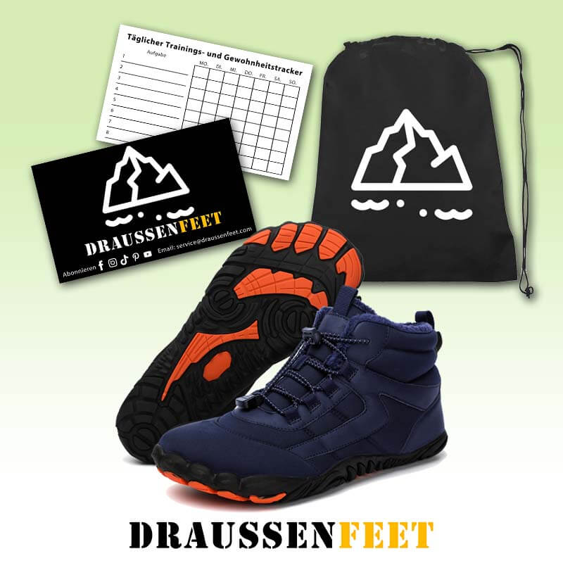 Winter Outdoor Plus Samt Wanderschuhe Schuhwerk Dick Warm Rutschfester & Wasserdichter Barfußschuh für den Winter (Unisex)