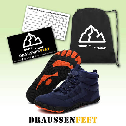 Winter Outdoor Plus Samt Wanderschuhe Schuhwerk Dick Warm Rutschfester & Wasserdichter Barfußschuh für den Winter (Unisex)