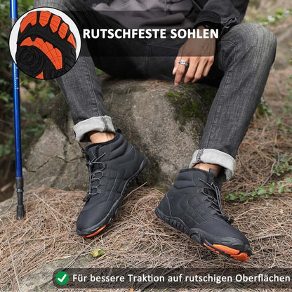 Winter Outdoor Plus Samt Wanderschuhe Schuhwerk Dick Warm Rutschfester & Wasserdichter Barfußschuh für den Winter (Unisex)
