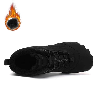 Winter Outdoor Plus Samt Wanderschuhe Schuhwerk Dick Warm Rutschfester & Wasserdichter Barfußschuh für den Winter (Unisex)