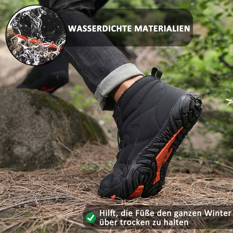 Winter Outdoor Plus Samt Wanderschuhe Schuhwerk Dick Warm Rutschfester & Wasserdichter Barfußschuh für den Winter (Unisex)