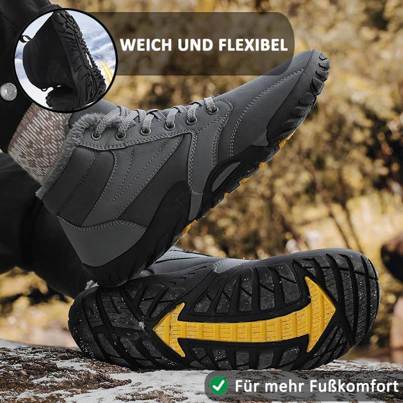 Schneestiefel für den Winter Warm Mittelhohe Wanderschuhe Rutschfester & Wasserdichter Barfußschuh für den Winter (Unisex)