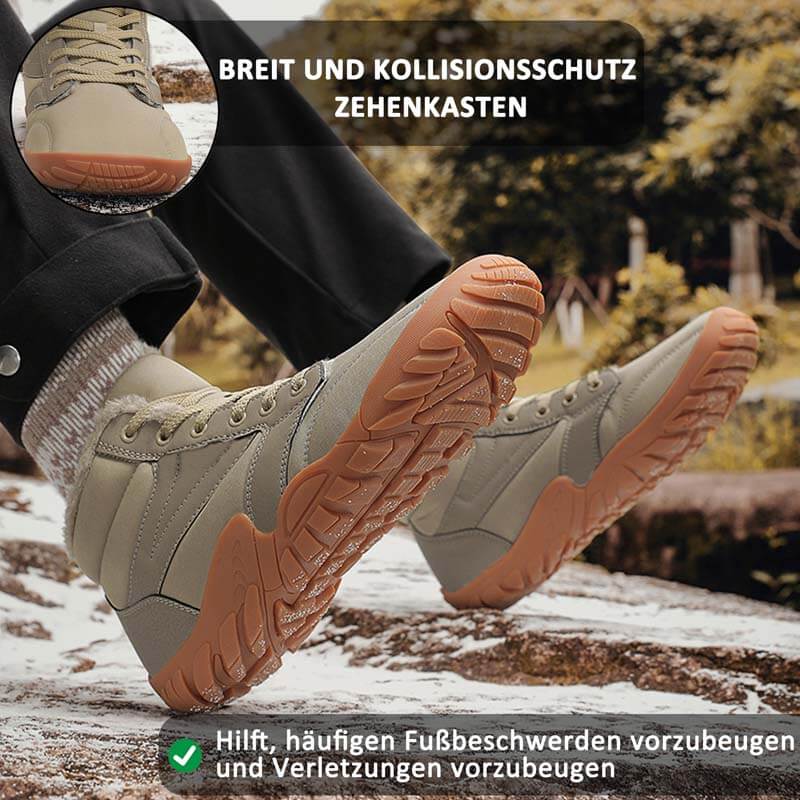 Schneestiefel für den Winter Warm Mittelhohe Wanderschuhe Rutschfester & Wasserdichter Barfußschuh für den Winter (Unisex)