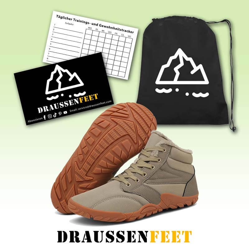 Schneestiefel für den Winter Warm Mittelhohe Wanderschuhe Rutschfester & Wasserdichter Barfußschuh für den Winter (Unisex)