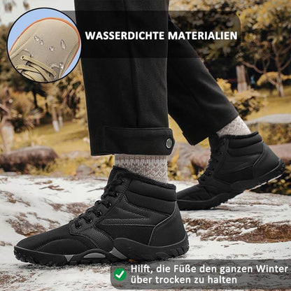 Schneestiefel für den Winter Warm Mittelhohe Wanderschuhe Rutschfester & Wasserdichter Barfußschuh für den Winter (Unisex)