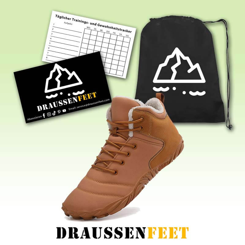 Wanderschuhe Schneestiefel Lässig Verschleißfest Rutschfester & Wasserdichter Barfußschuh für den Winter (Unisex)