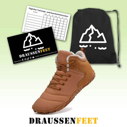Wanderschuhe Schneestiefel Lässig Verschleißfest Rutschfester & Wasserdichter Barfußschuh für den Winter (Unisex)
