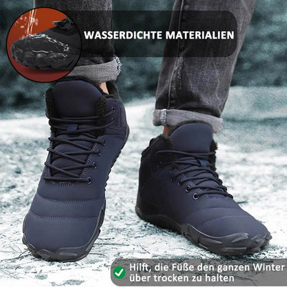 Wanderschuhe Schneestiefel Lässig Verschleißfest Rutschfester & Wasserdichter Barfußschuh für den Winter (Unisex)