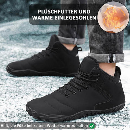Wanderschuhe Schneestiefel Lässig Verschleißfest Rutschfester & Wasserdichter Barfußschuh für den Winter (Unisex)