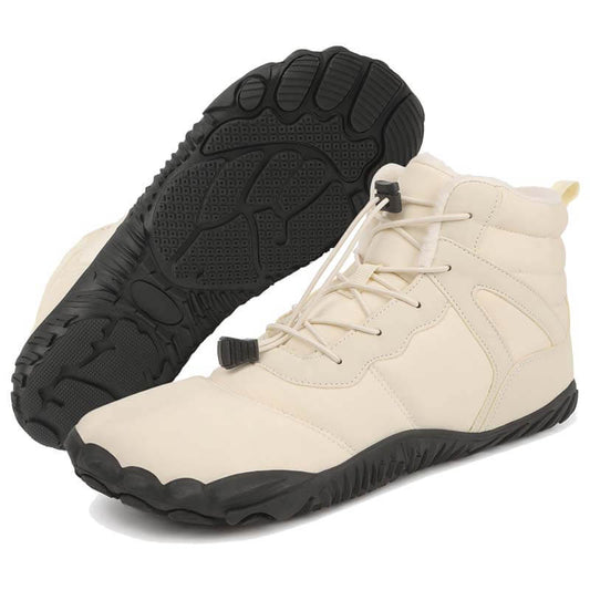 Warme Schneestiefel für den Winter im Freien Verschleißfeste Wanderschuhe mit Mittlerem Schaft Rutschfester & Wasserdichter Barfußschuh für den Winter (Unisex)