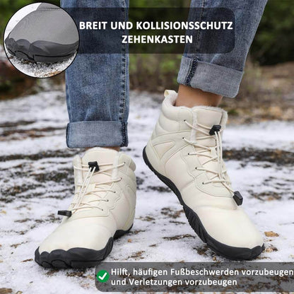 Warme Schneestiefel für den Winter im Freien Verschleißfeste Wanderschuhe mit Mittlerem Schaft Rutschfester & Wasserdichter Barfußschuh für den Winter (Unisex)