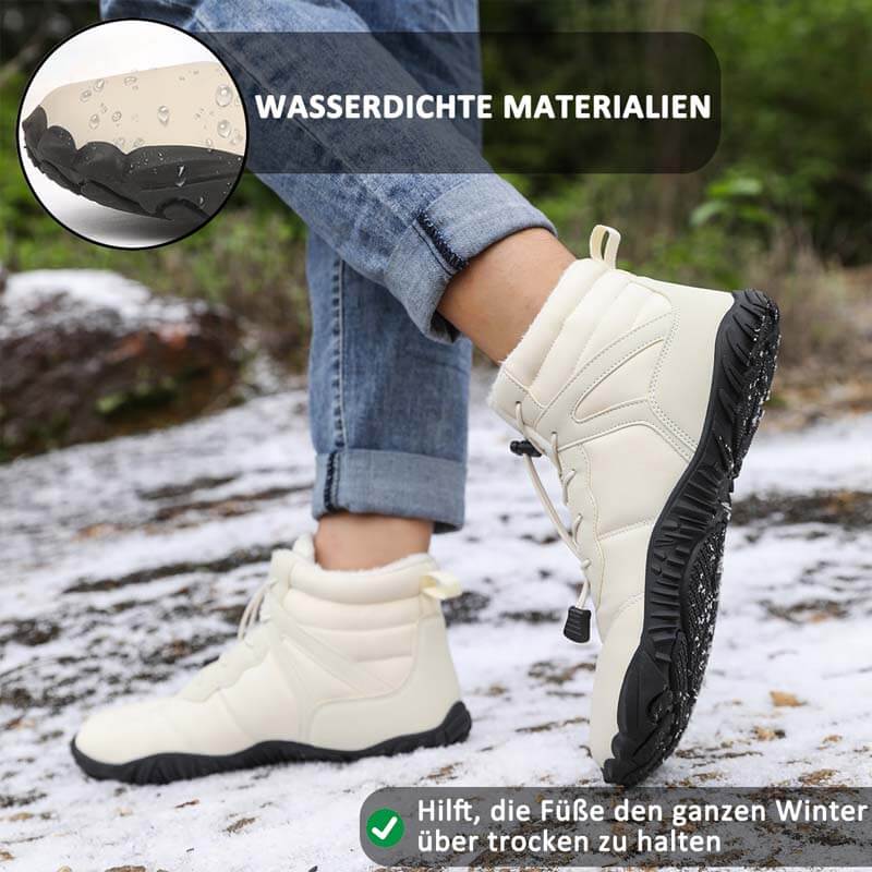 Warme Schneestiefel für den Winter im Freien Verschleißfeste Wanderschuhe mit Mittlerem Schaft Rutschfester & Wasserdichter Barfußschuh für den Winter (Unisex)