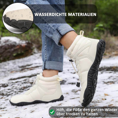 Warme Schneestiefel für den Winter im Freien Verschleißfeste Wanderschuhe mit Mittlerem Schaft Rutschfester & Wasserdichter Barfußschuh für den Winter (Unisex)