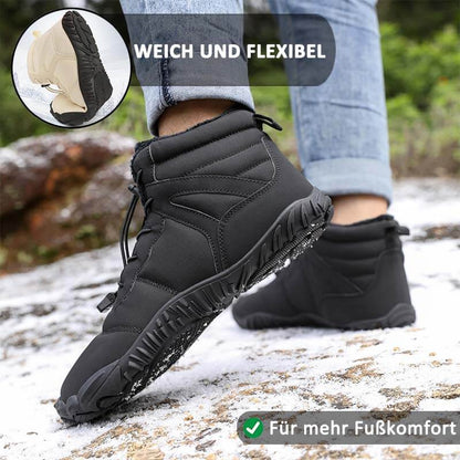 Warme Schneestiefel für den Winter im Freien Verschleißfeste Wanderschuhe mit Mittlerem Schaft Rutschfester & Wasserdichter Barfußschuh für den Winter (Unisex)