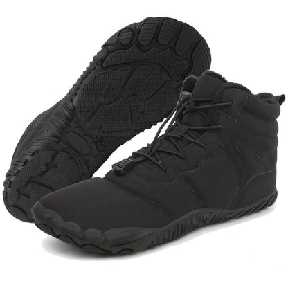 Warme Schneestiefel für den Winter im Freien Verschleißfeste Wanderschuhe mit Mittlerem Schaft Rutschfester & Wasserdichter Barfußschuh für den Winter (Unisex)