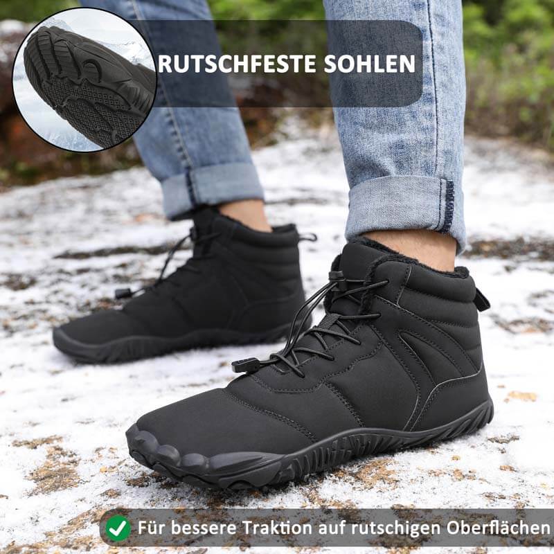 Warme Schneestiefel für den Winter im Freien Verschleißfeste Wanderschuhe mit Mittlerem Schaft Rutschfester & Wasserdichter Barfußschuh für den Winter (Unisex)