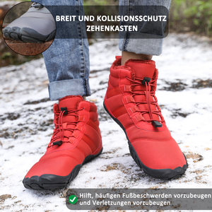 draussenfeet winter barfussschuhe schneestiefel 31518 weinrot