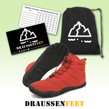 Lade das Bild in den Galerie-Viewer, draussenfeet winter barfussschuhe schneestiefel 31518 weinrot
